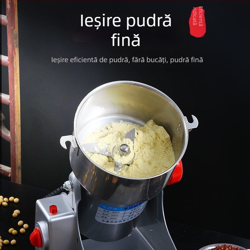 Râșniță universală pentru uz casnic, măcinare ultra-fină din oțel inoxidabil, capacitate 2000 g, peste 40.000 rpm, cană din oțel inoxidabil, corp din oțel inoxidabil, 6+ lame