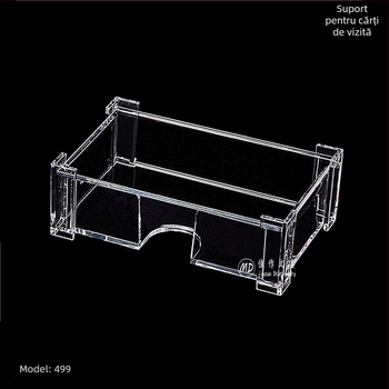 Suport pentru cărți de vizită, PS material, model 499, strat unic, formă geometrică, imprimare logo posibil