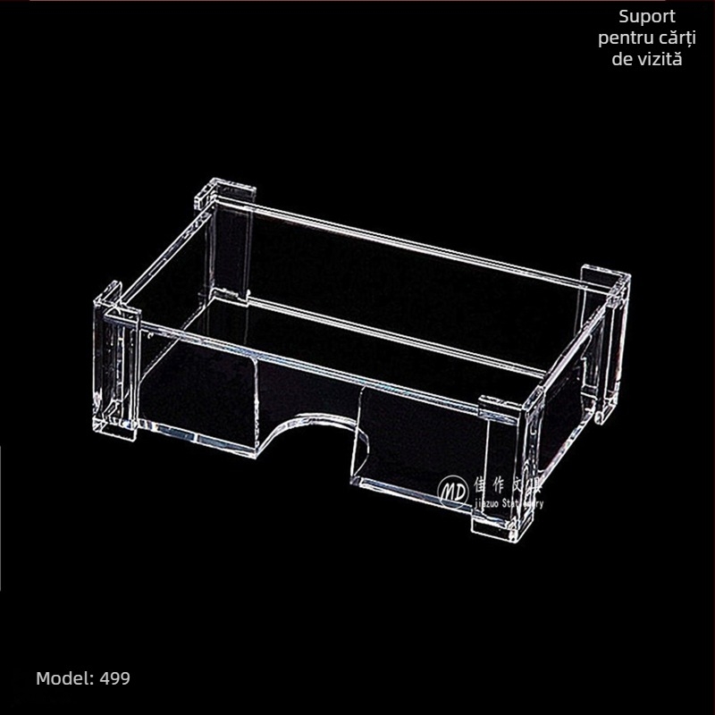 Suport pentru cărți de vizită, PS material, model 499, strat unic, formă geometrică, imprimare logo posibil