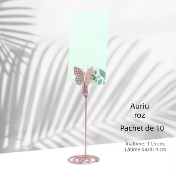 Clip metal pentru notițe – oțel inoxidabil, formă geometrică, capacitate 50, model Butterfly Card Clip, brand Xinxing Craft