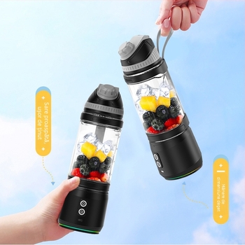 Juicer portabil cu 5+ lame, 20.001–22.000 rpm, 250W, 401–600 ml, baterie încorporată reîncărcabilă