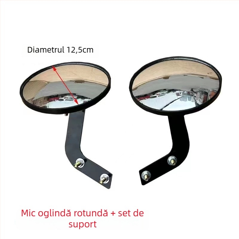 Triciclu electric cu canopy și oglinzi de recul, triciclu agricol cu reflectoare, oglinzi convexe și rotunde, mari și mici