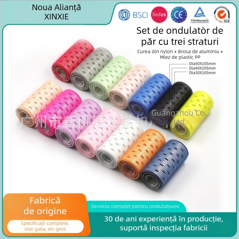 Rolă autoadezivă de păr pentru bucle la breton, Xinxie curling barrel, material: nailon + folie de aluminiu + nucleu din plastic nou