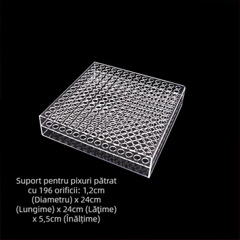 Suport de afișaj din acrilic transparent cu găuri circulare pentru pixuri, imprimare logo, personalizabil (Brand: Gold powder family; Material: acrilic transparent; Imprimare logo: Da; Personalizare: Da)