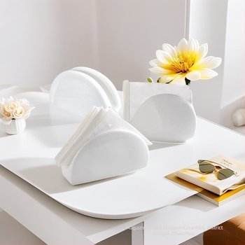 Suport ceramic pentru șervete și cutie pentru cărți de vizită pentru restaurante - Stil Nordic, lucrat manual, personalizabil