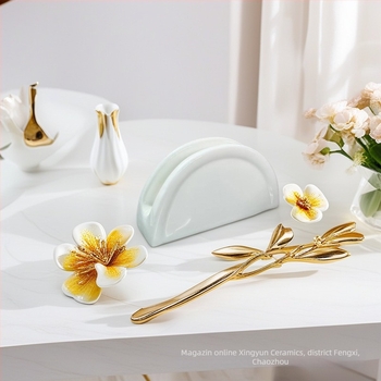 Suport ceramic pentru șervete și cutie pentru cărți de vizită pentru restaurante - Stil Nordic, lucrat manual, personalizabil