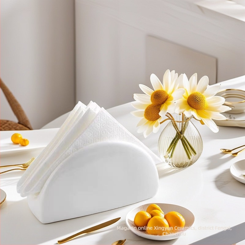 Suport ceramic pentru șervete și cutie pentru cărți de vizită pentru restaurante - Stil Nordic, lucrat manual, personalizabil