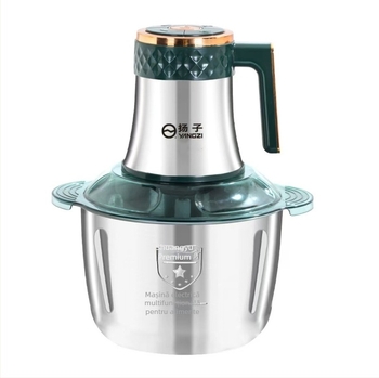 Măcinător electric de carne cu presă de usturoi și mixer pentru aluat, capacitate 5–10 L, oțel inoxidabil, reglaj cu 5 viteze, semi-automat