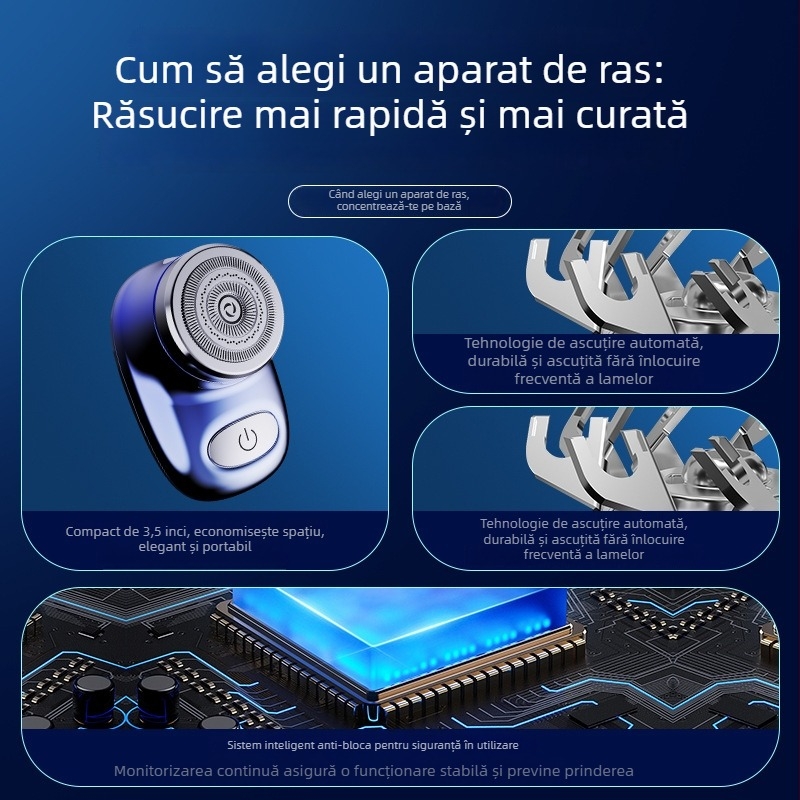 Aparat de ras electric pentru corp cu funcție de spălare a întregului corp, cap rotativ plutitor (>4 lame), motor fără perii, autonomie de 90 de minute, baterie încorporată