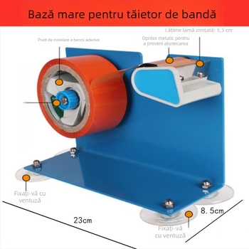 Tăietor de bandă de birou din fier, suport pentru ambalare, model 300, 1300 g, lăţime bandă până la 50 mm, diametru ax 75 mm