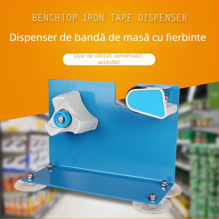 Tăietor de bandă de birou din fier, suport pentru ambalare, model 300, 1300 g, lăţime bandă până la 50 mm, diametru ax 75 mm