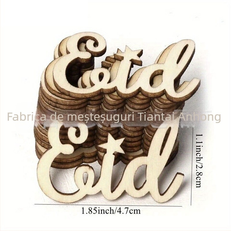 Litere engleze decupate din lemn – decor DIY cu tăiere cu laser (Boxwood; bucăți de lemn; stil modern simplu; lemn)