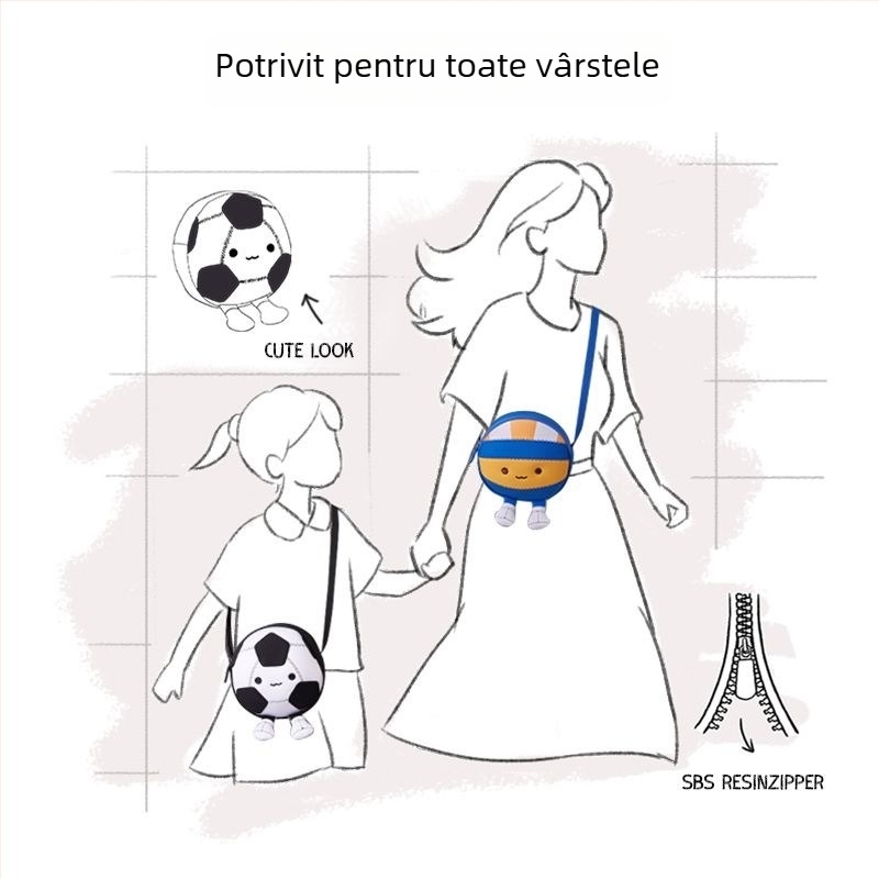 Geantă crossbody pentru copii cu imprimeu animal, unisex, stil stradal, material: diving cloth, potrivită pentru grădiniță