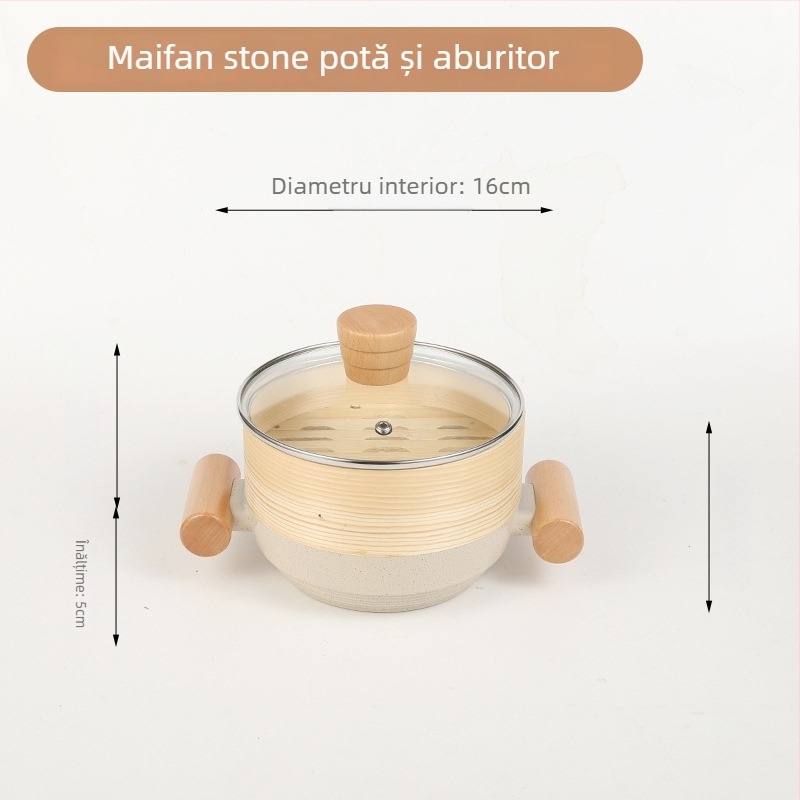 Sword aburitor din aluminiu cu două etaje, capac din sticlă, model 804, adâncime 7 cm, suprafață antiaderentă