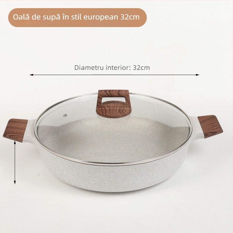 Sword aburitor din aluminiu cu două etaje, capac din sticlă, model 804, adâncime 7 cm, suprafață antiaderentă