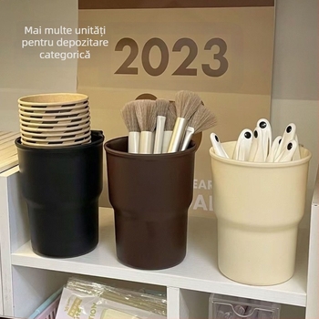 Suport de birou pentru pixuri, metal, stil japonez, capacitate 18, fără capac, imprimare logo posibil