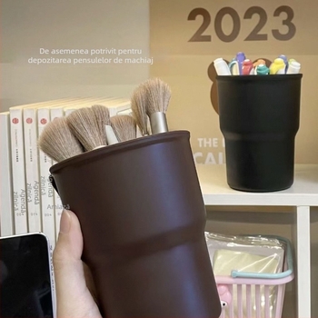 Suport de birou pentru pixuri, metal, stil japonez, capacitate 18, fără capac, imprimare logo posibil