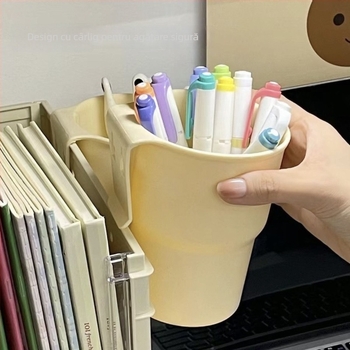 Suport de birou pentru pixuri, metal, stil japonez, capacitate 18, fără capac, imprimare logo posibil