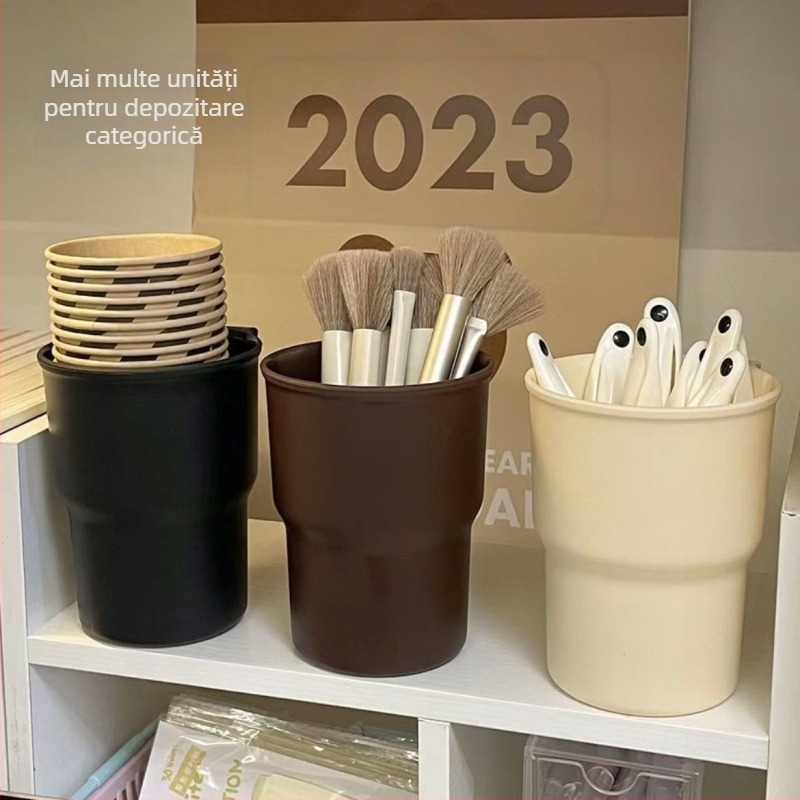 Suport de birou pentru pixuri, metal, stil japonez, capacitate 18, fără capac, imprimare logo posibil