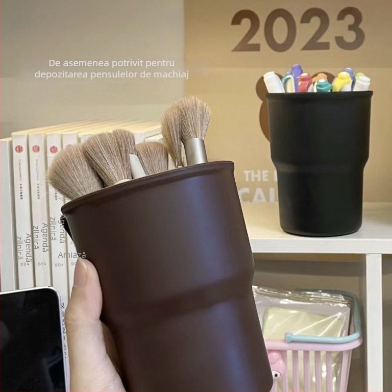 Suport de birou pentru pixuri, metal, stil japonez, capacitate 18, fără capac, imprimare logo posibil