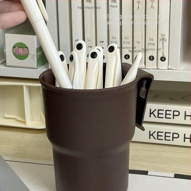 Suport de birou pentru pixuri, metal, stil japonez, capacitate 18, fără capac, imprimare logo posibil