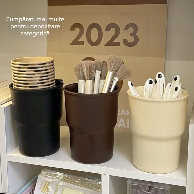 Suport de birou pentru pixuri, metal, stil japonez, capacitate 18, fără capac, imprimare logo posibil