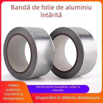 Bandă din folie de aluminiu pentru temperaturi înalte – bucătărie, 0,07 mm, 300°C pe termen scurt, 80°C pe termen lung, pentru boilere și conducte de evacuare