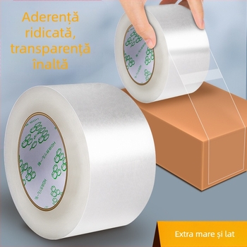 Bandă de ambalare transparentă - bază BOPP, adeziv cu reacție la presiune pe bază de apă, pentru sigilarea coletelor