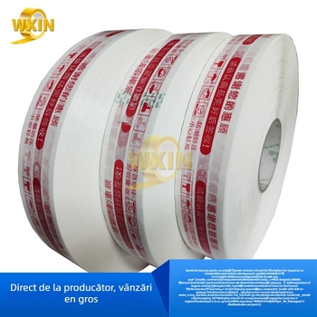 Bandă de sigilare pentru mașini - transparentă, 50 μm grosime, film BOPP, adeziv pe bază de presiune, vâscozitate mare, pentru echipamente automate de ambalare