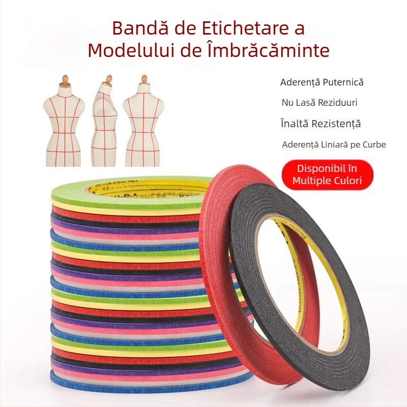 Bandă de poziționare a accesoriilor vestimentare — marcaj vertical pentru realizarea tiparelor, versiune cu hârtie de mascare, Material de bază: Beauty Mark, Brand: Benyida, Origine: Shenzhen