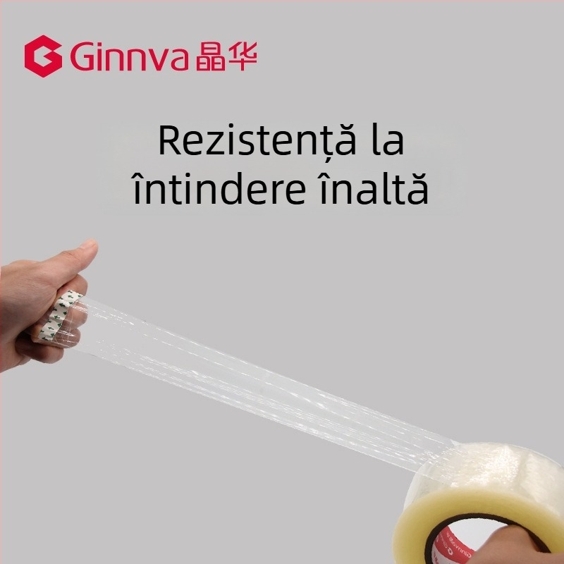 Bandă de ambalare, film BOPP, adeziv pe bază de apă, grosime 50 µm, potrivită pentru sigilarea cutiilor și ambalare ușoară