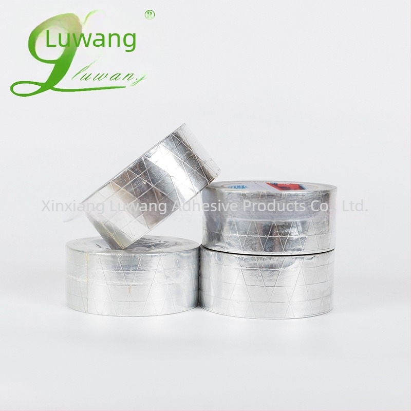 Bandă din folie de aluminiu întărită pentru electronice, frigidere și etanșare conducte; grosime 0,15 mm, suport folie de aluminiu; rezistență la temperaturi pe termen lung 60°C, pe termen scurt 80°C; marca Liangwang
