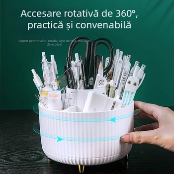 Bolens suport de pixuri rotativ – cutie de depozitare pentru birou, creativă și multifuncțională pentru studenți