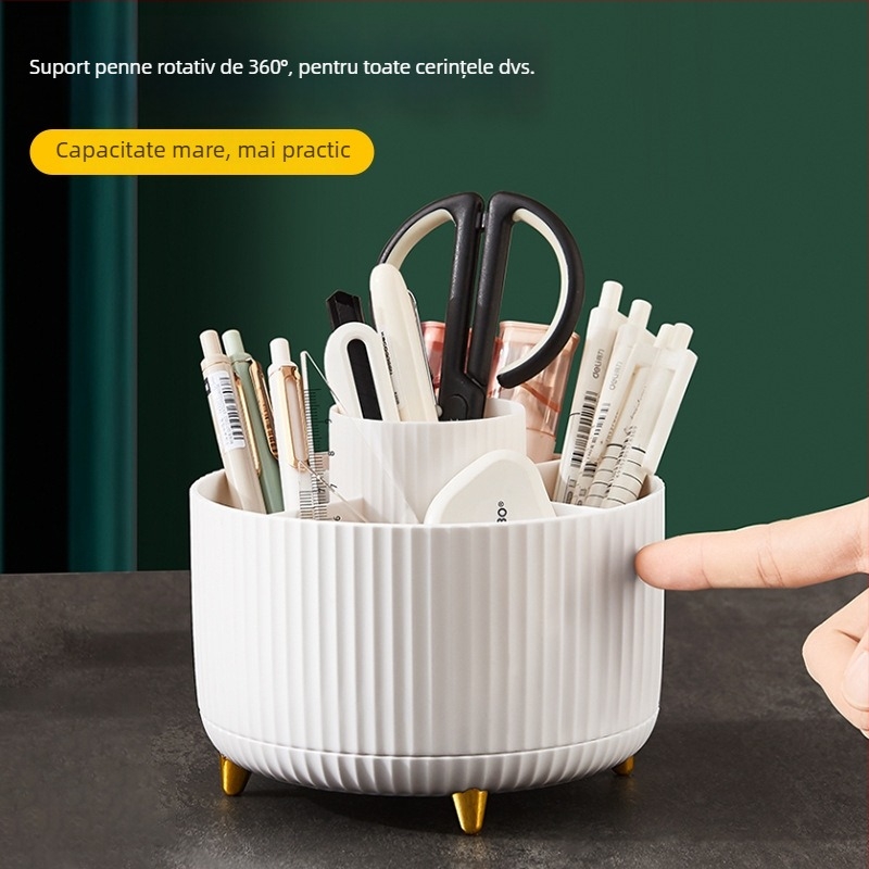 Bolens suport de pixuri rotativ – cutie de depozitare pentru birou, creativă și multifuncțională pentru studenți