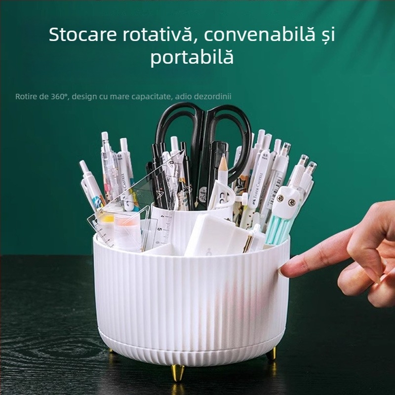 Bolens suport de pixuri rotativ – cutie de depozitare pentru birou, creativă și multifuncțională pentru studenți