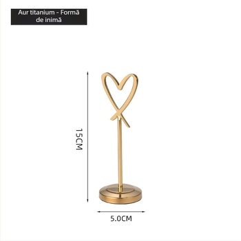 Suport din oțel inoxidabil, în formă de inimă, pentru card de masă, stil chinezesc, fără import