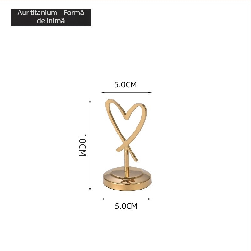 Suport din oțel inoxidabil, în formă de inimă, pentru card de masă, stil chinezesc, fără import
