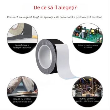 Bandă izolatoare din țesătură de acetat pentru cabluri – temperatură înaltă, aderență mare, ignifugă (Substrat: țesătură de acetat cu adeziv acrilic; Sistem de adeziv: pe bază de cauciuc; Grosime: 0,22 mm; Nucleu: carton; Viscositate: 23 N/mm)