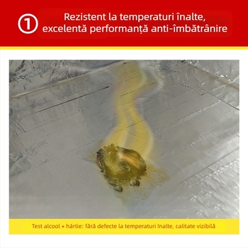 Bandă din folie de aluminiu pentru repararea conductelor de apă la temperaturi ridicate, adeziv pe bază de apă, lungime 10/20 m, lățime 3/5 cm, miez din carton, bandă industrială