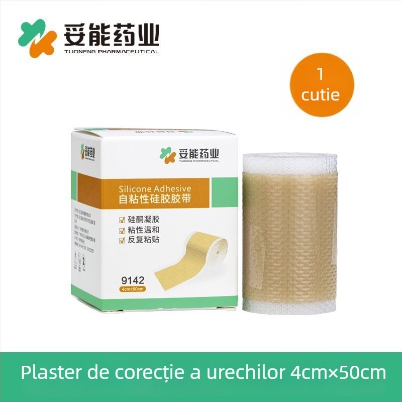 Bandă de silicon autoadezivă pentru corecția urechii la sugari, silicon medical pentru auriculă, reutilizabil