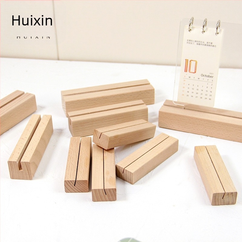 Bază pentru calendar din lemn de fag cu suport pentru carduri – Design simplu