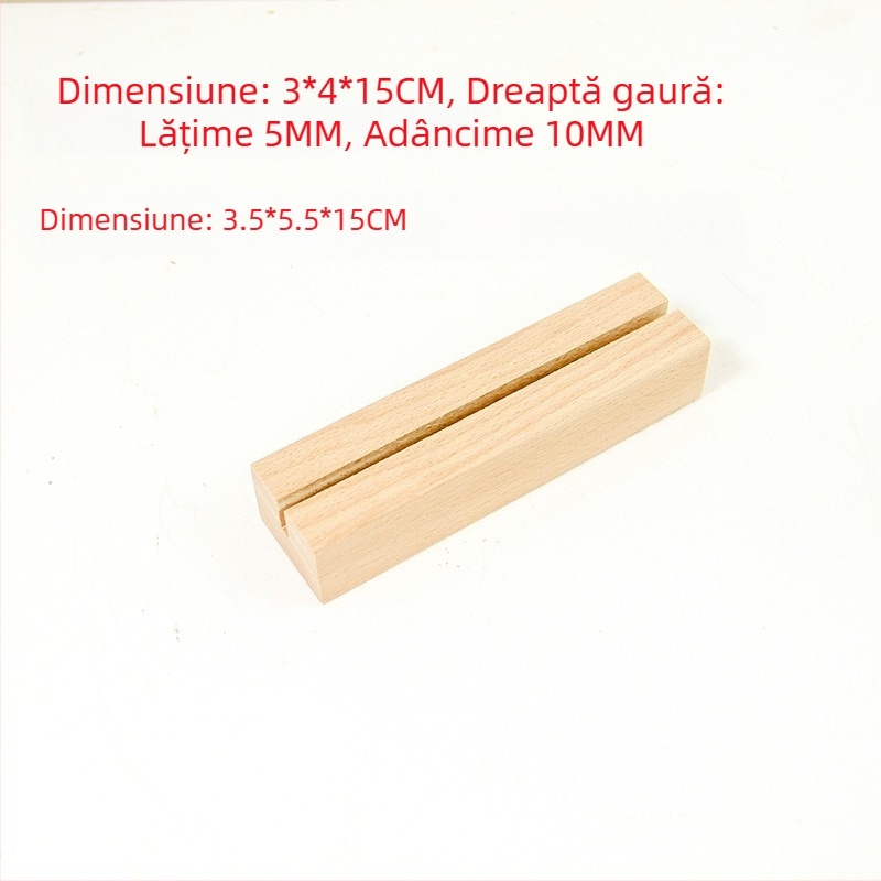 Bază pentru calendar din lemn de fag cu suport pentru carduri – Design simplu