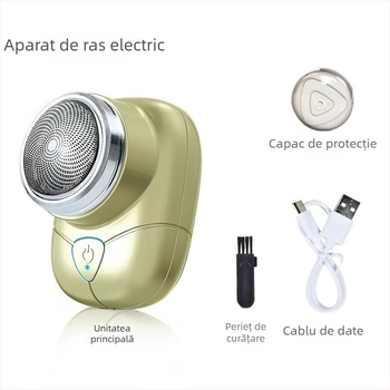 Aparat de ras electric cu cap rotativ de șase lame, USB reîncărcabil, motor fără perii, baterie încorporată 500–800 mAh, autonomie aproximativ 60 de minute