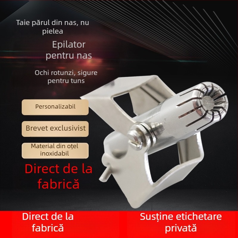 Trimer pentru păr nasal, oțel inoxidabil, reîncărcabil, complet lavabil, 25 g