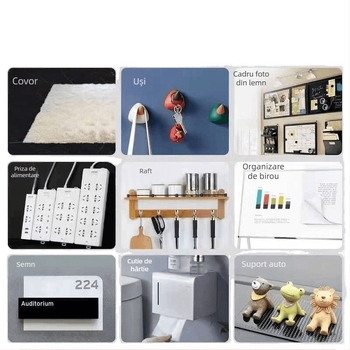 Bandă dublu adezivă Magic Nano, transparentă, cu viscozitate înaltă pentru fixare pe perete; Material: Other; Import: No; Categoria produsului: Suction cup hook