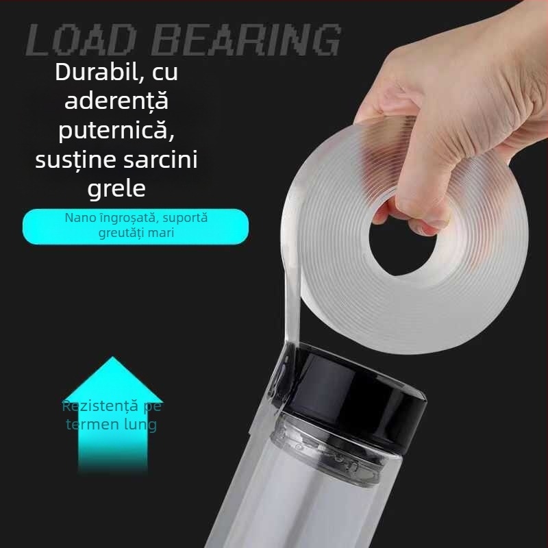 Bandă dublu adezivă Magic Nano, transparentă, cu viscozitate înaltă pentru fixare pe perete; Material: Other; Import: No; Categoria produsului: Suction cup hook
