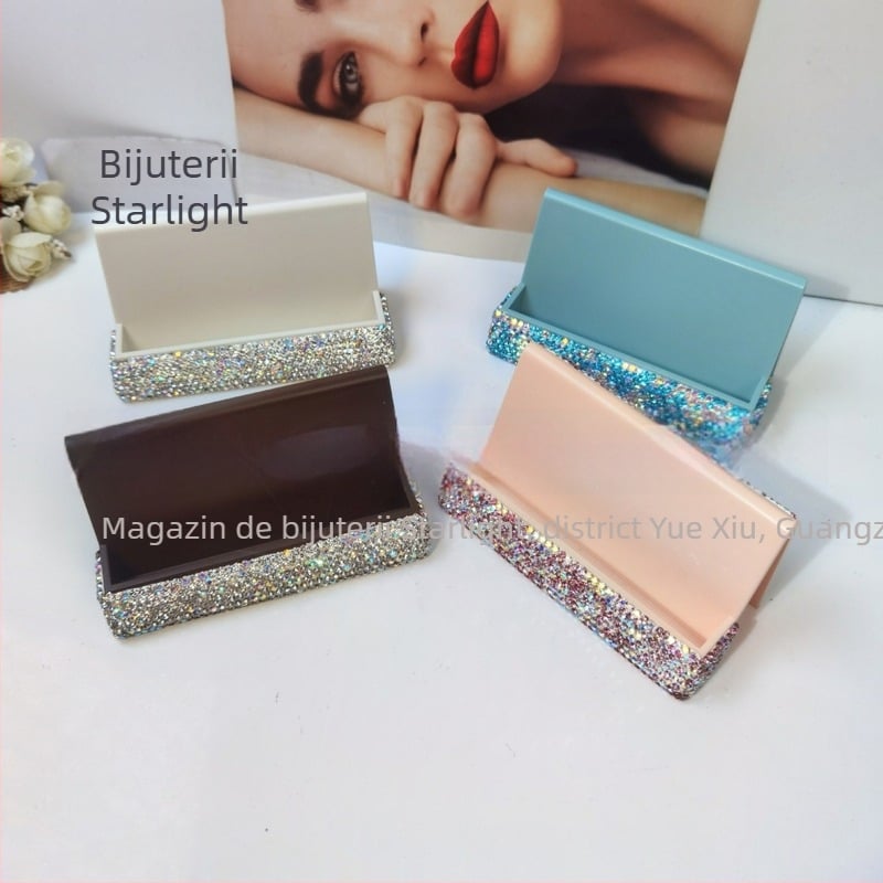 Suport pentru cărți de vizită, decor cu diamante, design cu un singur strat, marca Starlight, potrivit ca un cadou de afaceri