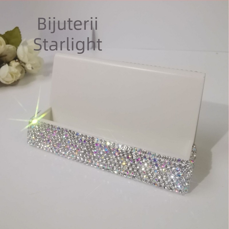 Suport pentru cărți de vizită, decor cu diamante, design cu un singur strat, marca Starlight, potrivit ca un cadou de afaceri