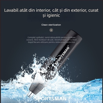 Sportsman trimmer electric pentru nas, încărcare USB, corp din ABS, cap de tăiere detașabil