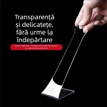Bandă dublu-adezivă nano magic, fără urme, transparentă, cu vâscozitate înaltă pentru montaj pe perete